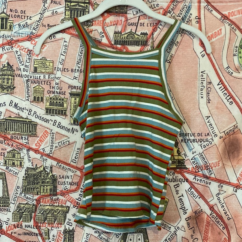 stripes 70s inspired tank top